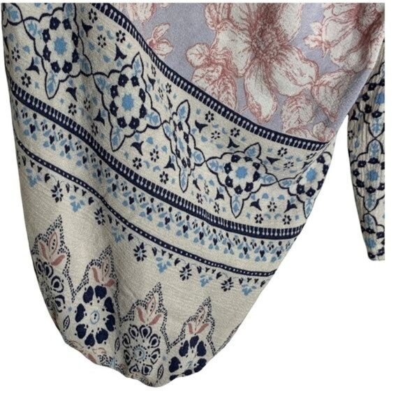 American Eagle XS Boho Floral Patchwork Peasant Blouse Long Sleeve - Picture 5 of 12